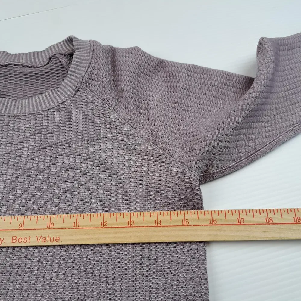 Lululemon Sweater Womens 4 Purple Rest Less Waffle Raglan Crewneck Pullover Top